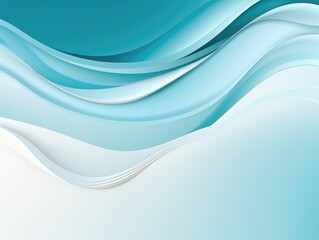 Obraz premium Promotional template with wave borders on a turquoise background