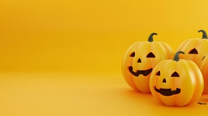 happy Halloween concept with yellow background.