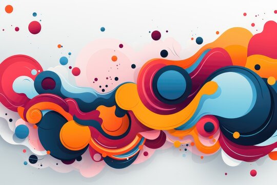 Vector template featuring abstract shapes and vibrant colors, ideal for promotional purposes with space for text