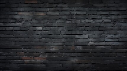 Dark black grunge brick wall texture background with old dirty and vintage style pattern