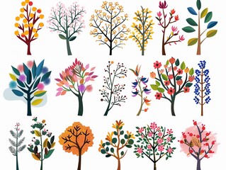 Seasonal clipart set from spring blossoms to winter wonderlands