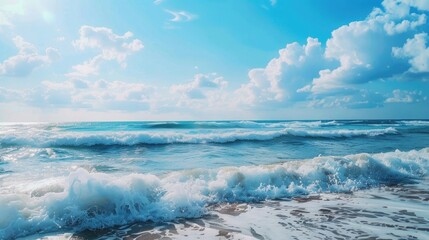 Ocean waves and blue sky