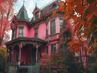 16 Big Beautiful Pink Houw - Generative AI