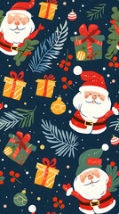 Seamless pattern of Christmas images