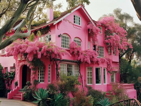13 Big Beautiful Pink Houw - Generative AI