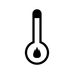High temperatures.  The thermometer icon. High temperature symbol. Flat Vector illustration