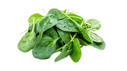 Green spinach isolated on a transparent background, PNG, Ai