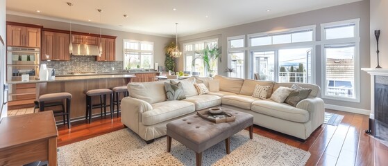 clean and modern living room on a contemporary home , very sleek and fresh