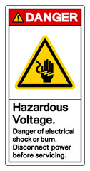 Danger Hazardous voltage Symbol Sign, Vector Illustration, Isolate On White Background Label .EPS10