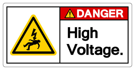Danger High Voltage Symbol Sign, Vector Illustration, Isolate On White Background Label .EPS10
