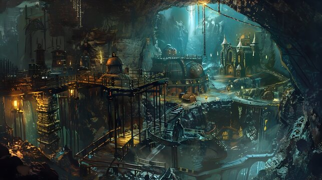 Magnificent Dwarven Forges and Tunnels of an Ancient Subterranean City