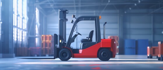 forklift truck on a warehouse