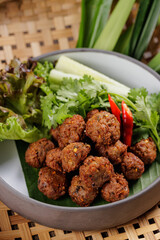 Traditional Thai food on black background, oriental food concept. Top view, flat lay, panorama.