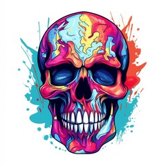 Fototapeta premium Art illustration skull full color shading