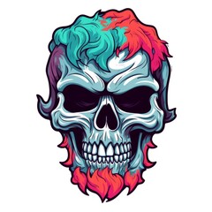 Fototapeta premium Art illustration skull full color shading