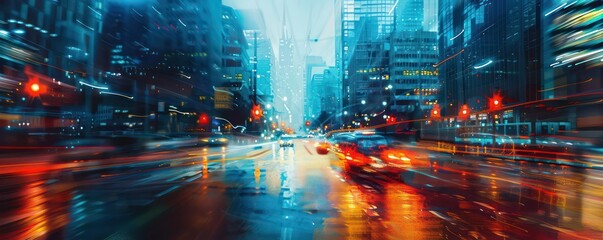 Obraz premium amazing abstract urban artistic illustration, very colorful and contemporary