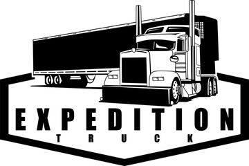 semi truck logo design vector