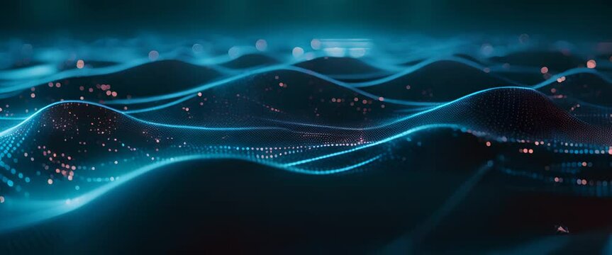 Abstract depiction of digital waves washing over Western Europe, representing new tech tidal waves,