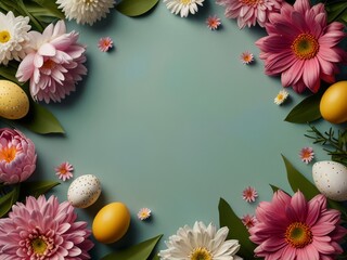Obraz premium flower and egg space background