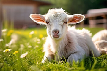 Obraz premium goat on the meadow