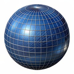 3D Render of a Wireframe Globe, on isolated white background, Generative AI