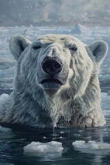 Polar Bear on Melting Sea Ice