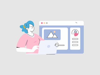 Business network security character flat vector concept operation hand drawn illustration
