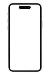 smartphone frame with transparent blank screen. mobile phone template. vector illustration on transparent background.