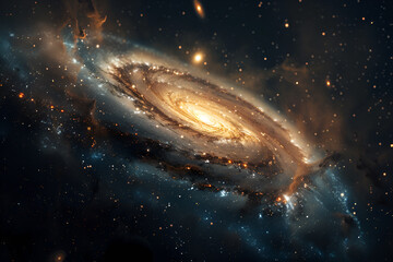 Fototapeta premium digital art illustrations of galaxies, stars, and nebulae in the cosmos