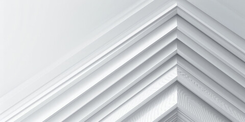 Abstract geometric layered white paper background with clean lines and subtle shadows creating a minimalist design
