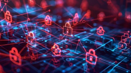 A digital battleground where advanced security features battle against potential cyber threats during digital transactions.