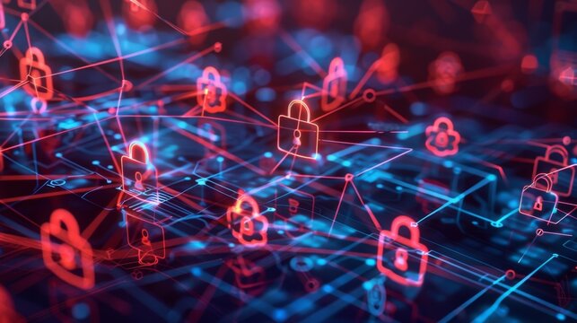 A digital battleground where advanced security features battle against potential cyber threats during digital transactions.