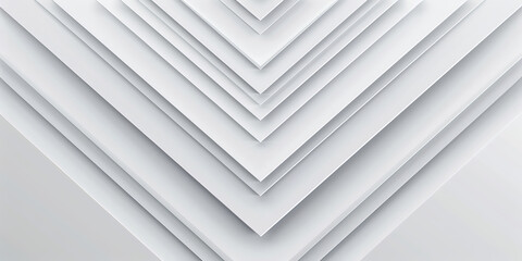 Obraz premium Abstract geometric layered white paper background with clean lines and subtle shadows creating a minimalist design 