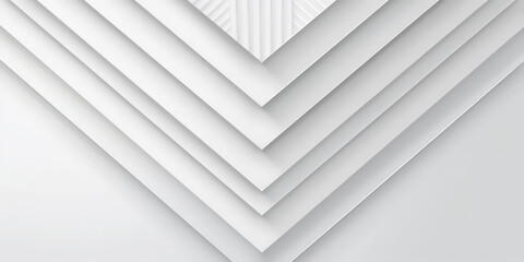 Obraz premium Abstract geometric layered white paper background with clean lines and subtle shadows creating a minimalist design 