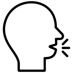 cough icon illustration design with outline