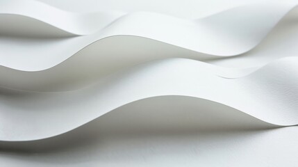 Obraz premium Elegantly flowing sleek white paper waves