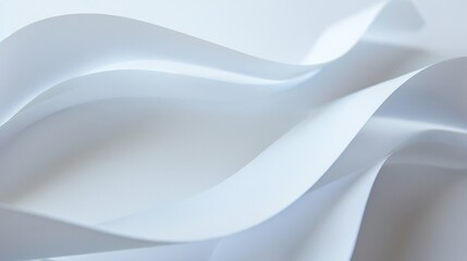 Obraz premium Soft curves of white paper ripple with serene elegance