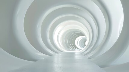 Obraz premium Bright unknown awaits at end of surreal tunnel