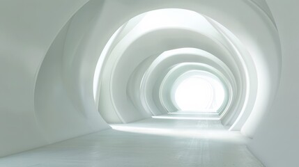 Fototapeta premium Surreal tunnel leads to bright, mysterious destination