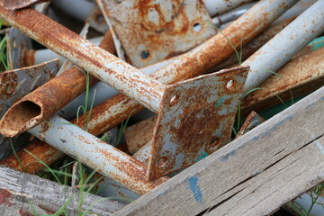 Old iron rusts after many years of use.