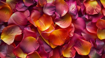 Rose petals on black background, wedding love and romance card template texture