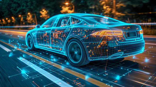 Illustration of a car design elements. Automotive industry concept.