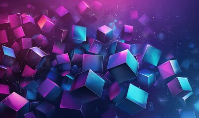 abstract geometric cube wallpaper, modern and tridimensional 