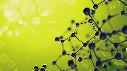 Pentagonal Molecular Structure Amidst Soothing Chartreuse Background