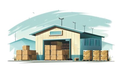 warehouse graphic illustration isolated on a white background 