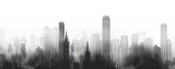 Fototapeta premium city silhouette in black color with horizontal composition and nice artistic nuance