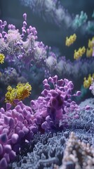 Intricate 3D Protein Folding Animation on Computer Display