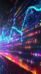 Obraz premium Colorful Genetic Map Displayed on a Futuristic Digital Screen