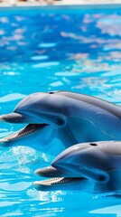 Naklejka premium Dolphins are common sight in the waters off the coast of Florida.