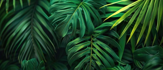 Fototapeta premium Palm leaves background